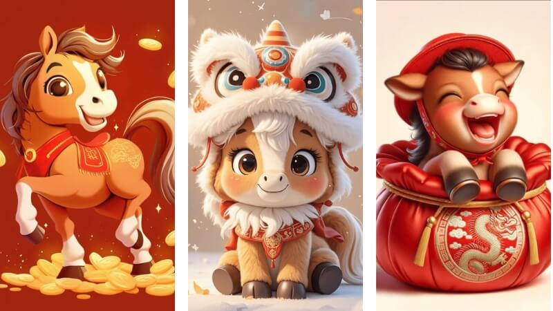 Hình nền ngựa Tết 2026 dành cho iPhone và Android