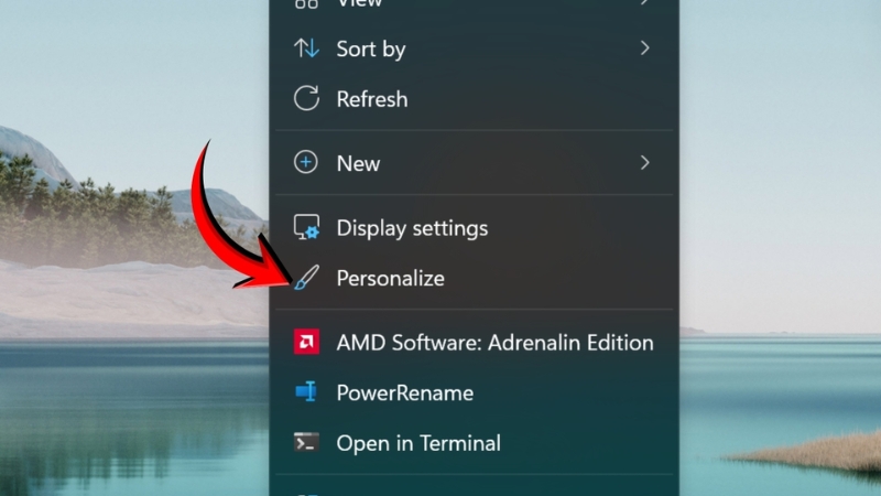 Cách đổi hình nền con ngựa chúc Tết trên máy tính Windows – mở Personalize