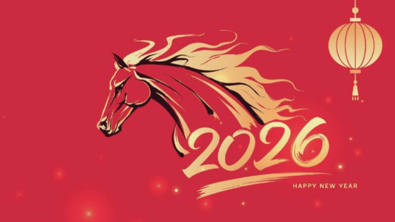 Hình nền máy tính chủ đề con ngựa Bính Ngọ, mang ý nghĩa may mắn đầu năm