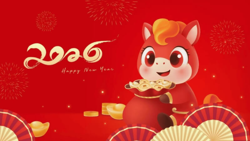 Ảnh nền Tết con ngựa Bính Ngọ, thích hợp sử dụng trong dịp đầu xuân