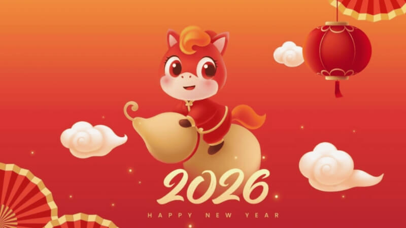 Hình nền con ngựa Bính Ngọ phong cách hiện đại cho máy tính