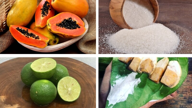 Nguyên liệu làm mứt đu đủ