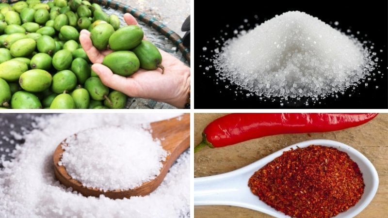 Nguyên liệu làm mứt cóc cay