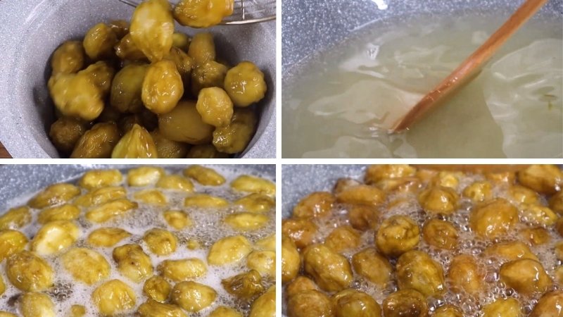 Nấu nước đường và sên mứt