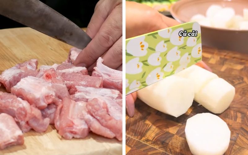 Sơ chế kỹ giúp sườn sạch mùi, củ cải không nát khi kho