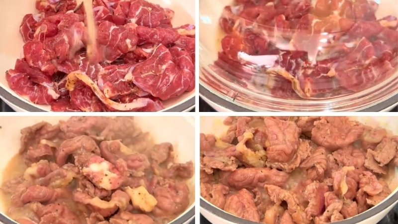 Hấp chín thịt bò