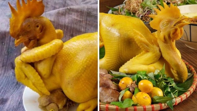 Cách tréo gà cúng đơn giản, đẹp