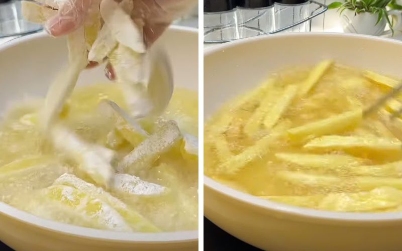 Chiên hai lần giúp khoai tây giòn rụm