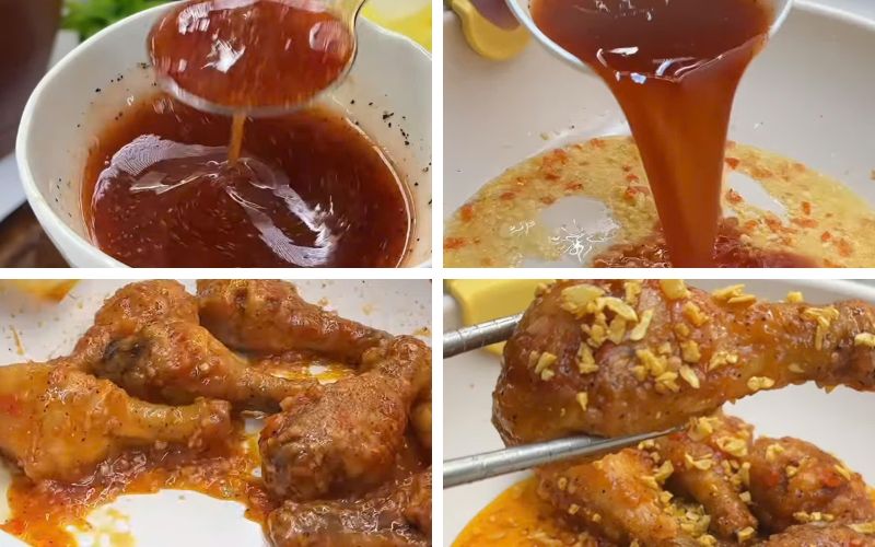 Rim gà nhẹ lửa để sốt thấm đều