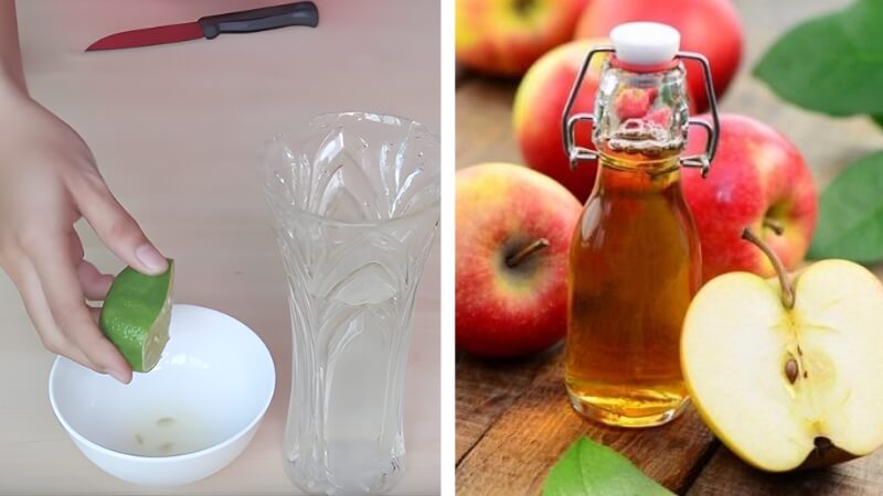 Sử dụng chanh tươi hoặc giấm táo