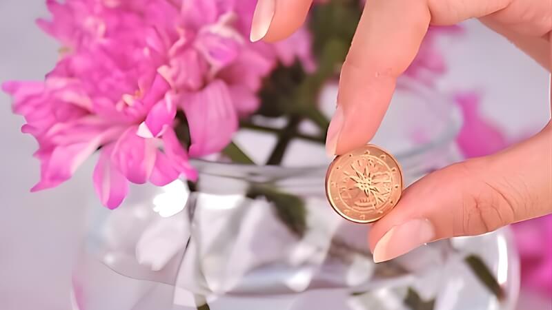 Thả đồng xu vào bình hoa