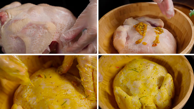 Bước 2: Ướp gà