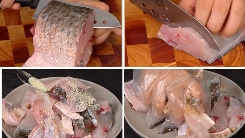 Sơ chế và ướp cá