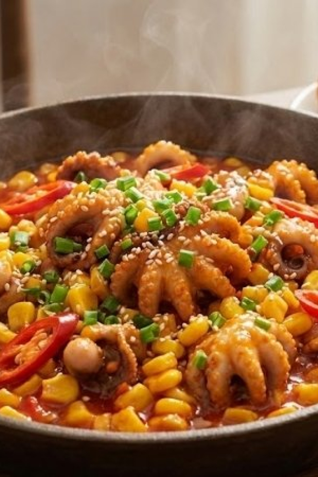 Đổi vị với bạch tuộc sốt bắp cay đậm đà, cay xuýt xoa chuẩn vị nhà hàng