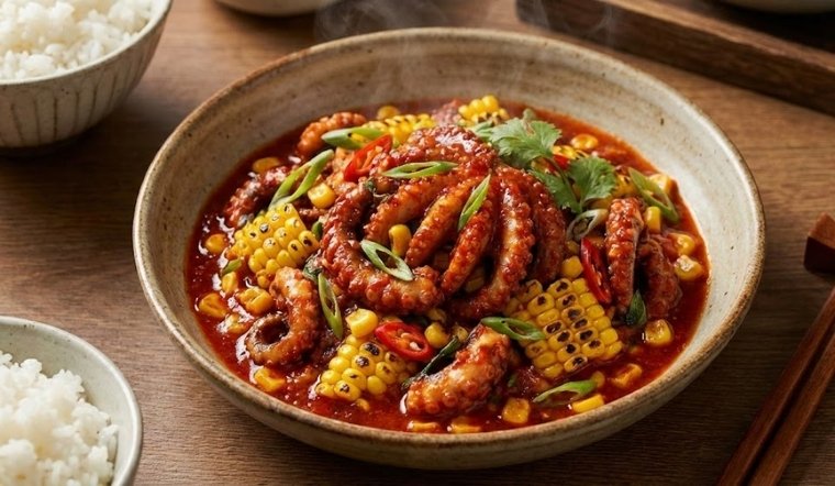 Đổi vị với bạch tuộc sốt bắp cay đậm đà, cay xuýt xoa chuẩn vị nhà hàng