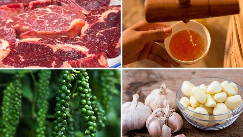 Nguyên liệu làm món bò steak mắm nhĩ Nguyên liệu làm món bò steak mắm nhĩ