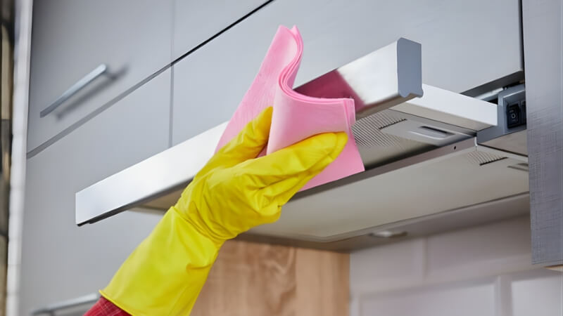 Chuẩn bị trước khi vệ sinh máy hút mùi, tường bếp