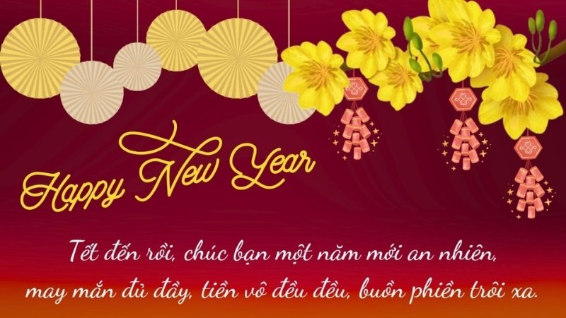 Hình nền đỏ ngày Tết câu chúc năm mới 7