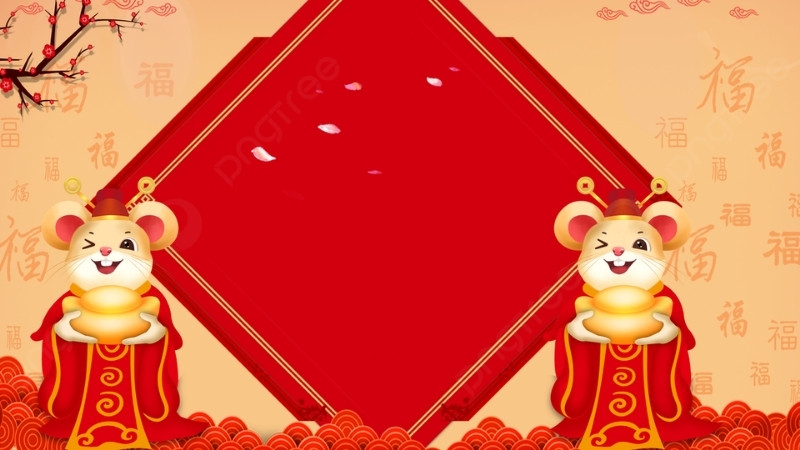 Hình nền đỏ ngày Tết linh vật 12 con giáp 3