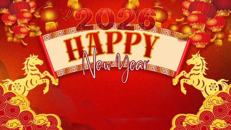 Hình nền đỏ ngày Tết linh vật 12 con giáp 1