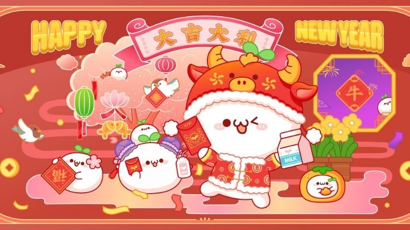 Hình nền đỏ ngày Tết linh vật 12 con giáp 10