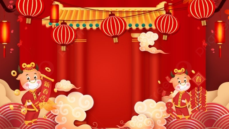 Hình nền đỏ ngày Tết linh vật 12 con giáp 4