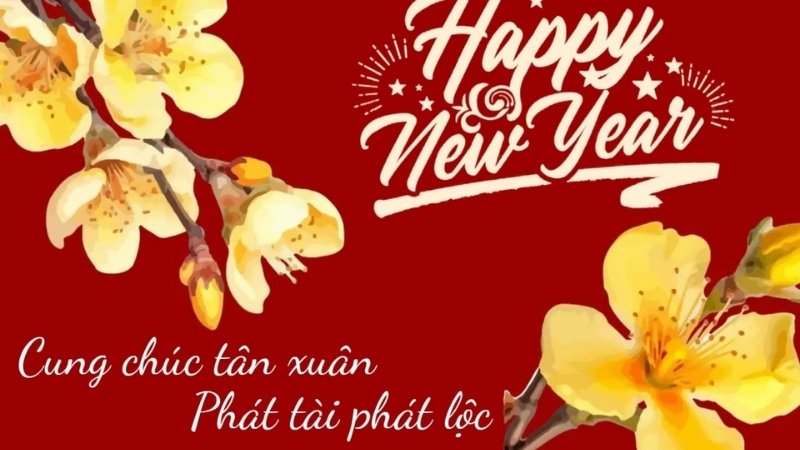 Hình nền đỏ ngày Tết câu chúc năm mới 9