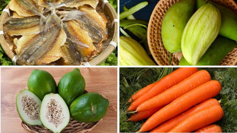 Nguyên liệu làm món gỏi khô cá chỉ vàng