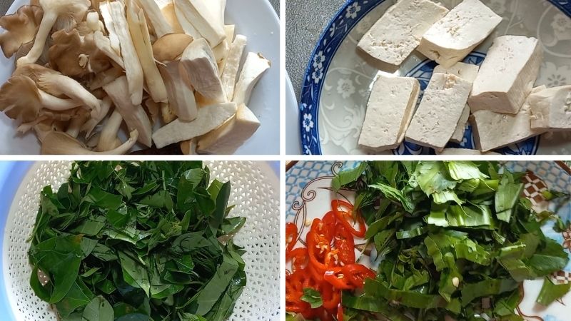 Nguyên liệu làm canh nấm lá giang