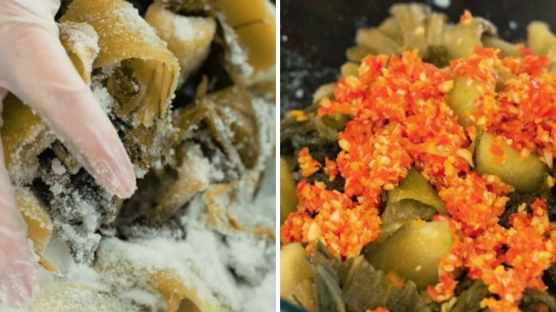 Bước 3: Trộn dưa chua