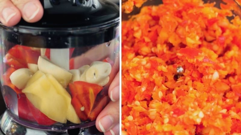 Bước 2: Xay hỗn hợp gia vị