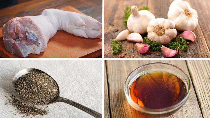 Nguyên liệu làm giò heo chiên da giòn