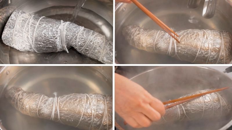 Luộc chín chân giò