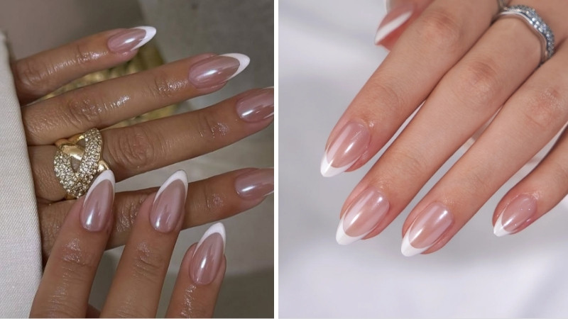 Mẫu nail tráng gương đầu móng 1