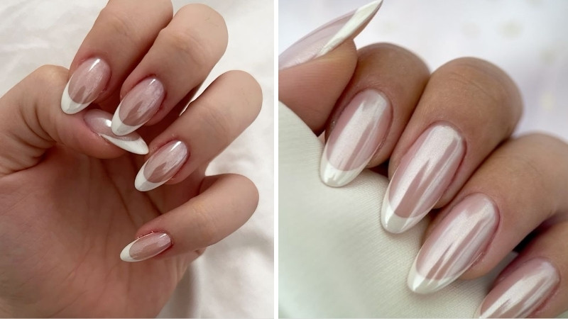 Mẫu nail tráng gương đầu móng 2