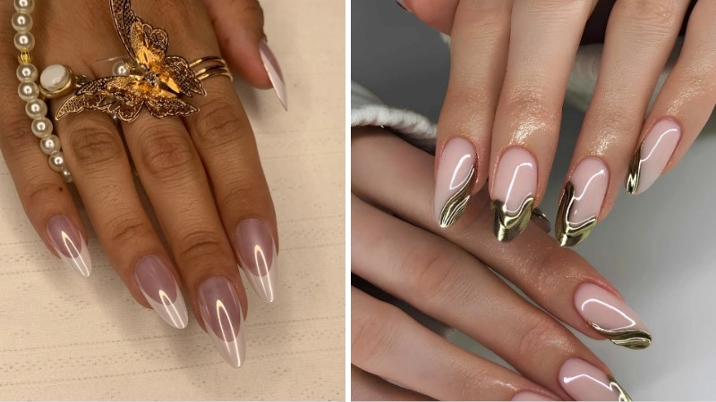 Mẫu nail tráng gương đầu móng 5