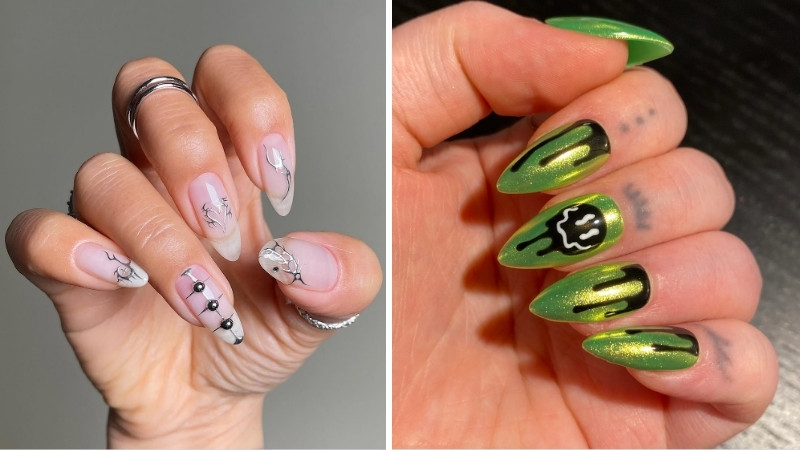 Nail tráng gương vẽ nổi 3D 1