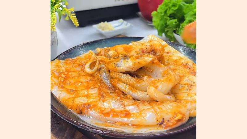 Ướp mực nướng sa tế cay Ướp mực nướng sa tế cay