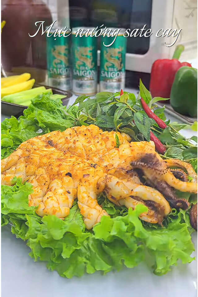 Cách làm mực nướng sa tế cay thơm nức mũi, mồi bén cho tiệc cuối tuần