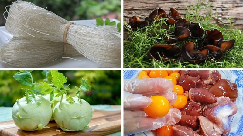 Nguyên liệu làm miến hấp thập cẩm