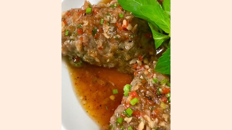 Thành phẩm món cà phổi nhồi thịt