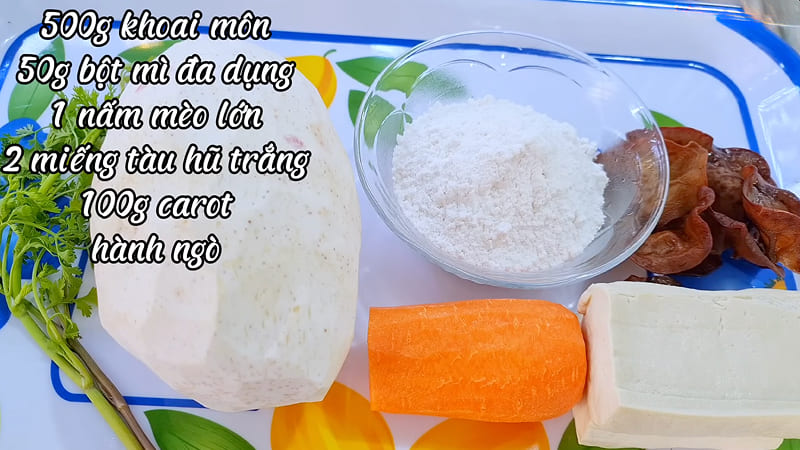 Nguyên liệu làm chả khoai môn