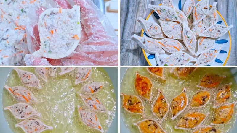 Bước 2: Làm chả khoai môn