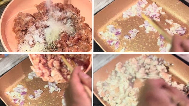 Ướp và xào thịt bằm