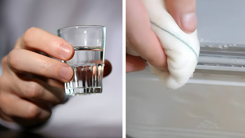 Làm sạch gioăng cao su tủ lạnh bằng cồn hoặc rượu Làm sạch gioăng cao su tủ lạnh bằng cồn hoặc rượu