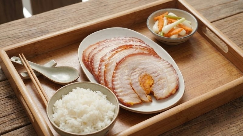 Ba chỉ cuộn trứng muối