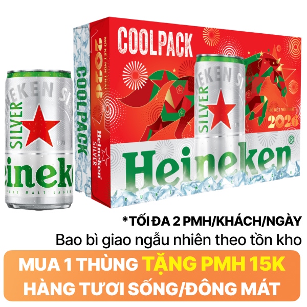 Thùng 24 lon bia Heineken Silver 250ml