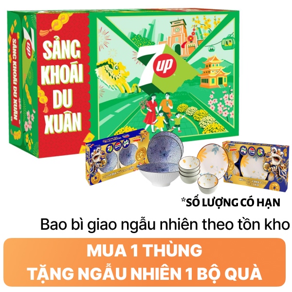 Thùng 24 lon nước ngọt 7 Up chanh 320ml