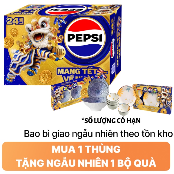 Thùng 24 lon nước ngọt Pepsi Cola 320ml