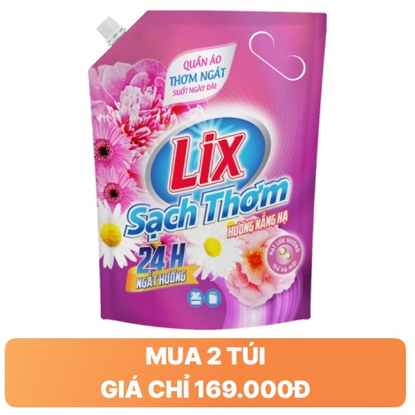 Nước giặt Lix sạch thơm nắng hạ 3.2kg